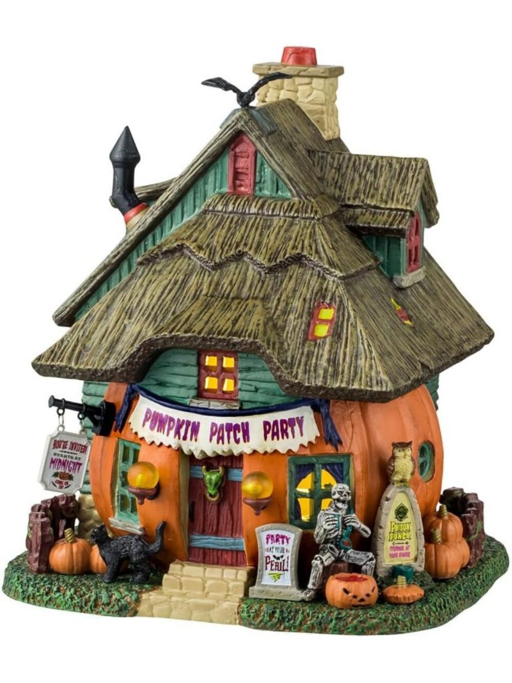 Lighted Pumpkin Patch Party Building for Halloween Village Decor, #45211